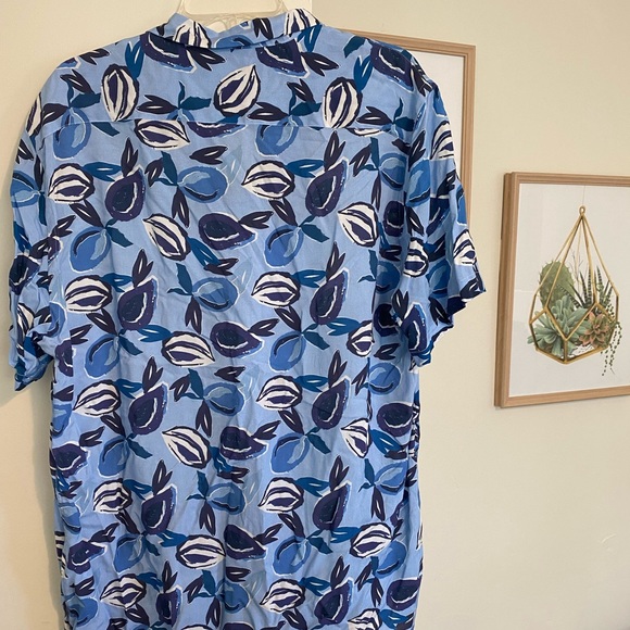 Zara light blue, button up floral - Picture 2 of 3